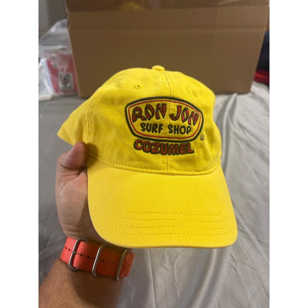 Ron Jon Surf Shop Cozumel Hat Mens Yellow Embroidered Logo Strapback Cap
